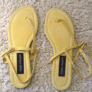 NWOT Colin Stuart Yellow Thong Sandals Suede 7.5 Beachcorp Fairycore Coastalchic